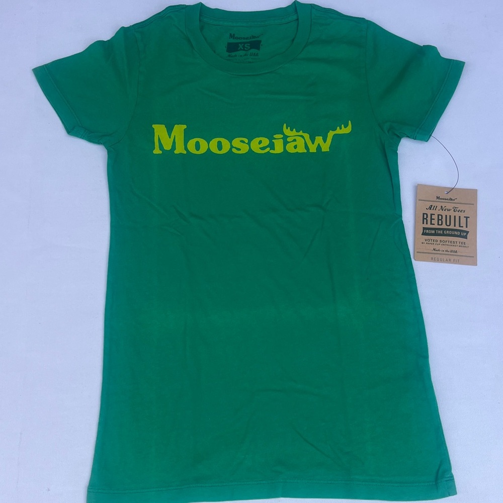 Moosejaw T-Shirt Women’s Short Sleeve Crew Neck Graphic Logo Outdoors Print